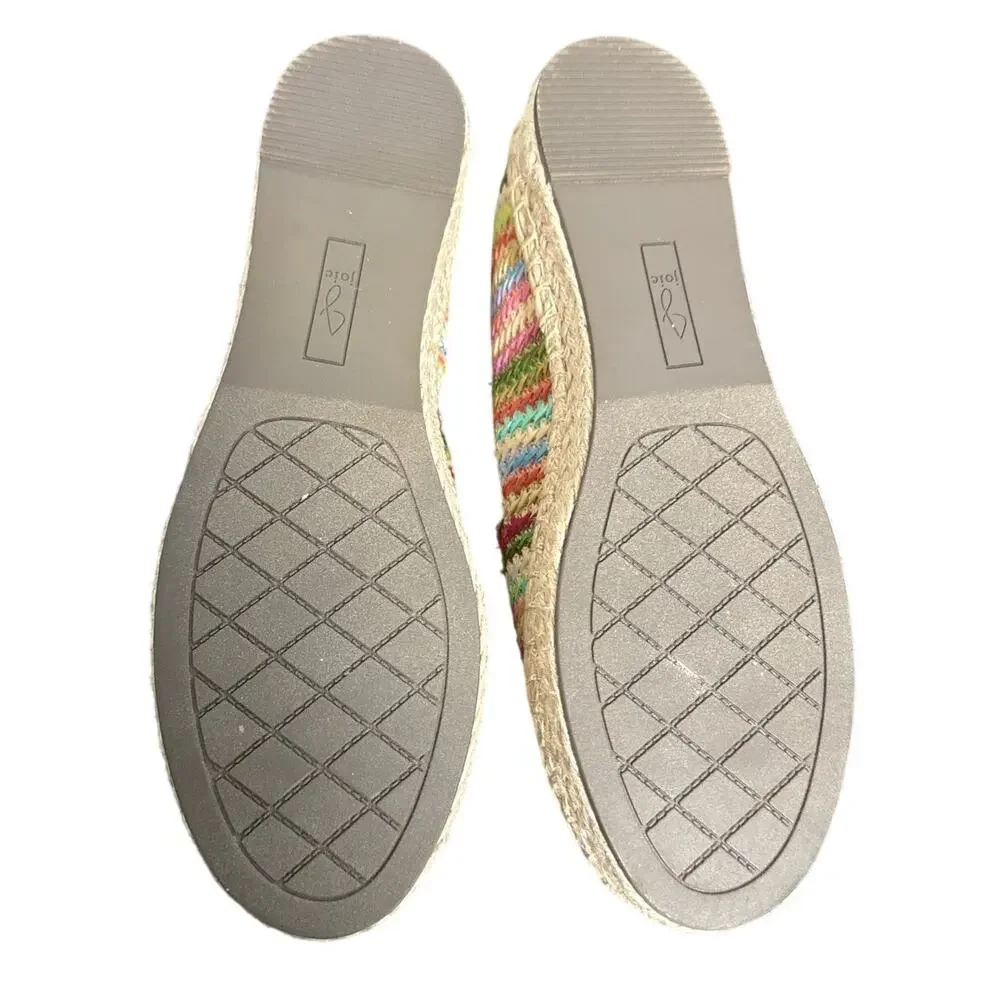 New Joie Cara Multicolored Striped Raffia Slip On Espadrilles Size 8M‎